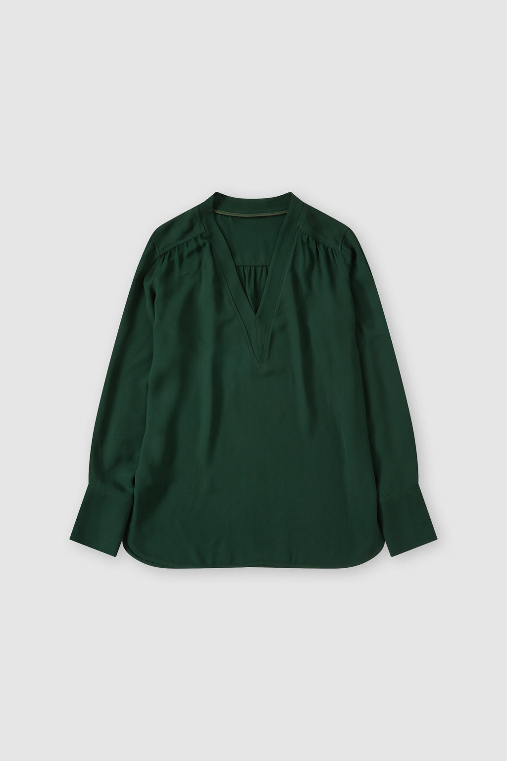 CLOSED-SHORT V-NECK BLOUSE SHIRTS & BLOUSES-ARCHIVE-SALE-OUTLET-Lagerverkauf-Shirts-XS-FERN GREEN-ARCHIVIST