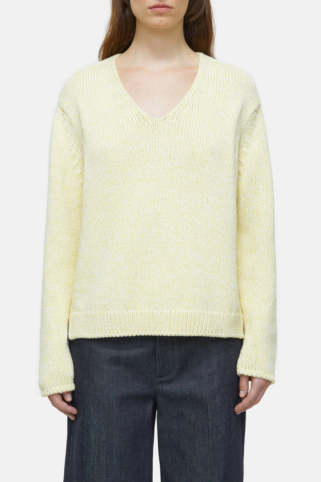 OPEN V NECK LONG SLEEVE